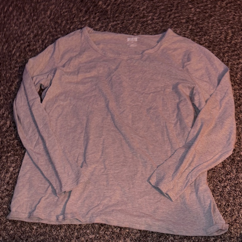 Duluth Trading Co Heather Gray Long Sleeve Shirt